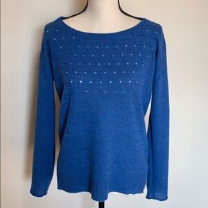 Saffron pure cashmere blue sweater large